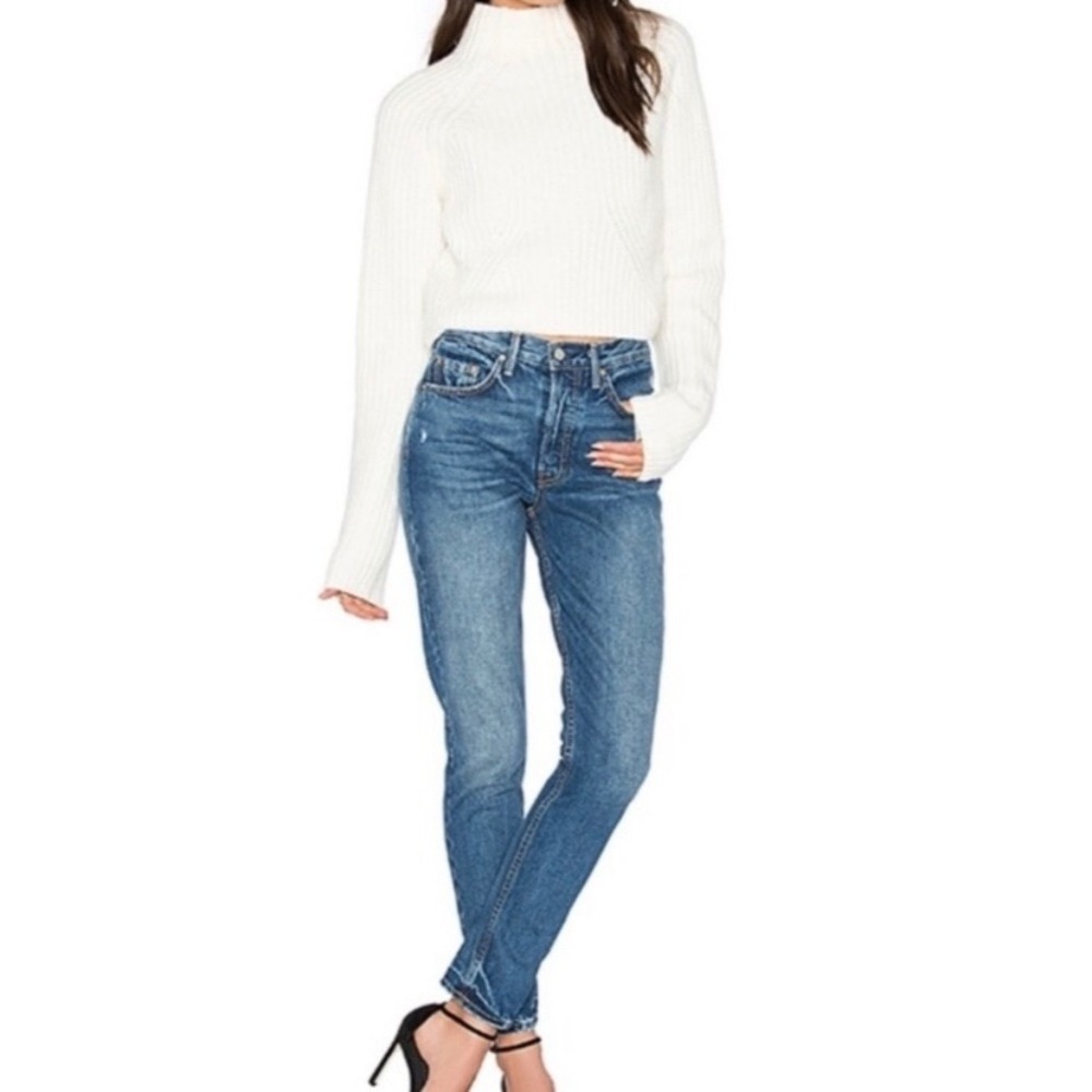 GRLFRND Karolina High Rise Skinny‎ Jeans Petite Close To You Blue Denim Size 27